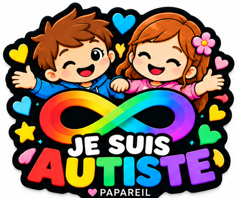 Écusson PAPAREIL – Je suis autiste